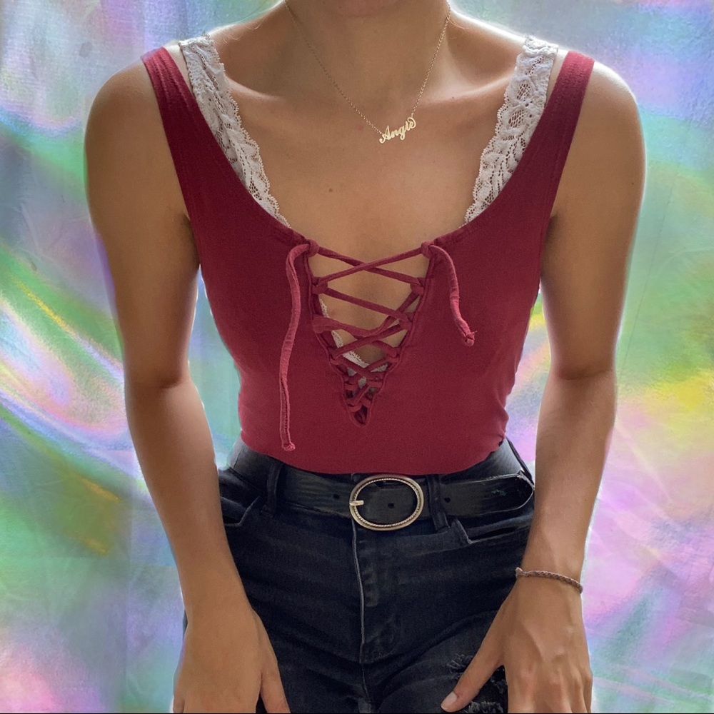 Topshop Sexy Lace Up Body Suit